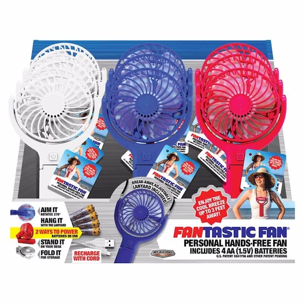 Blazing Ledz Blazing LEDz Fantastic Fan Hands Free Personal Fan Plastic 1 pk 702532 - main